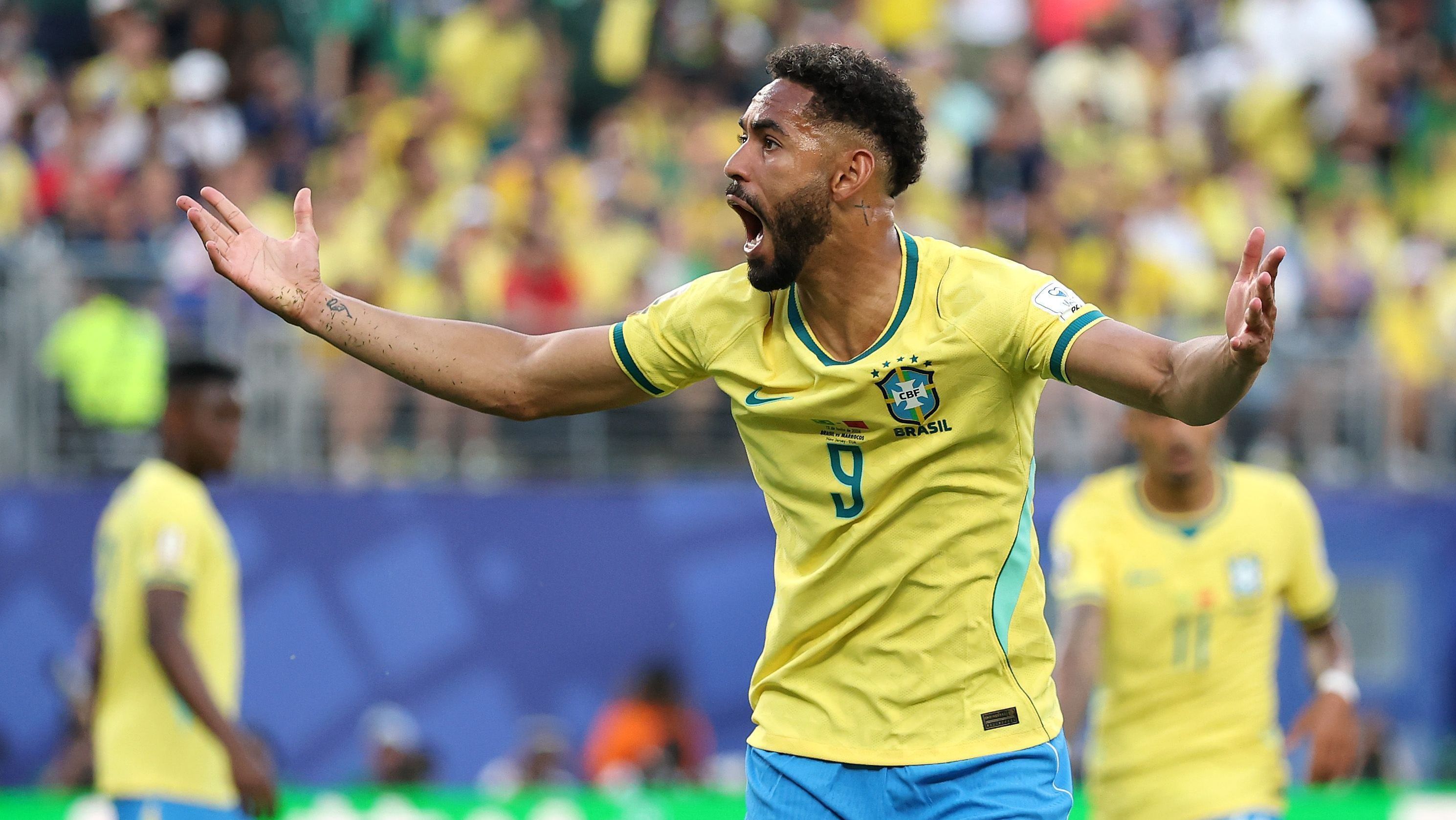 Matheus Cunha entrou no segundo tempo contra Marrocos
