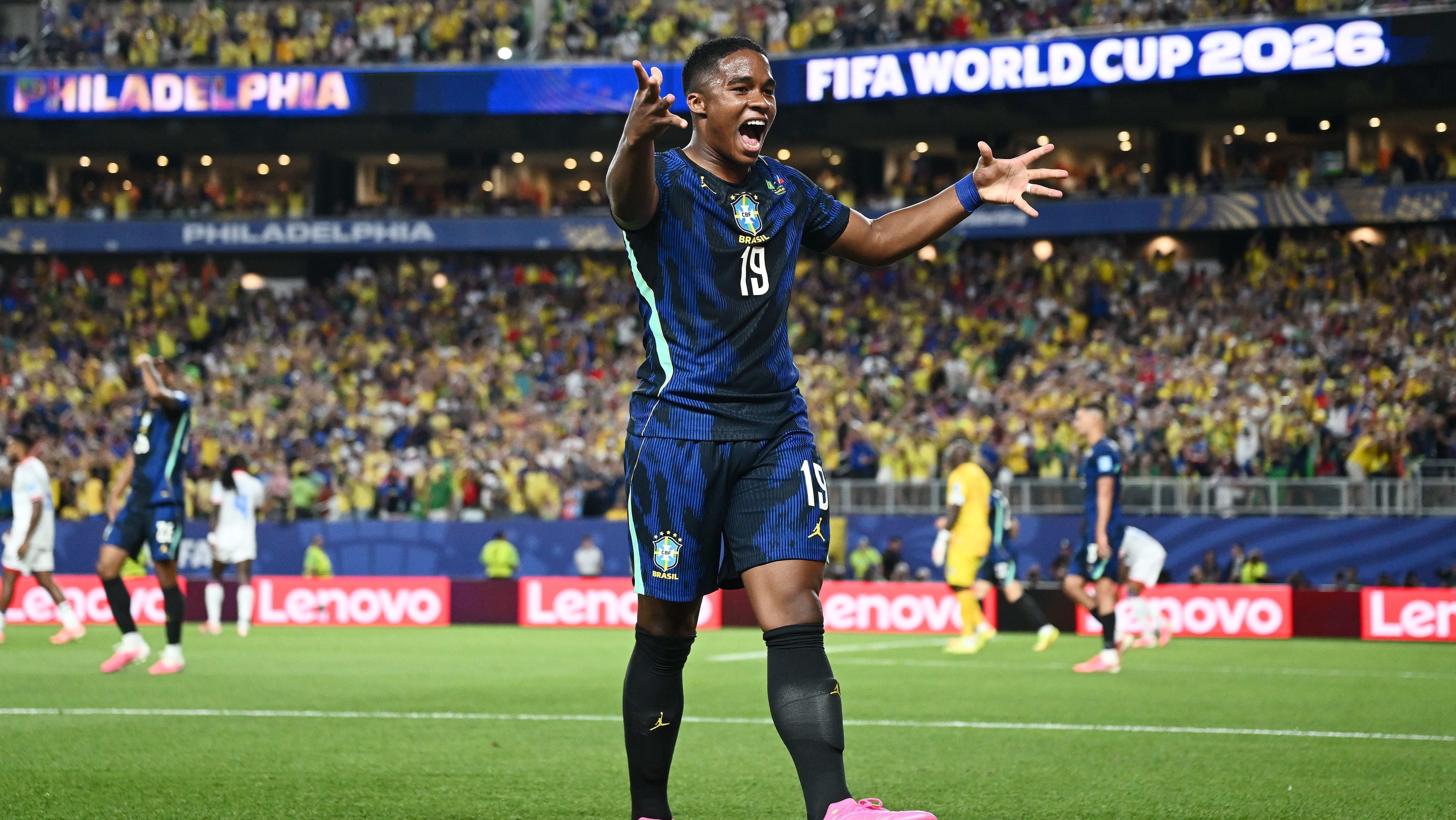Endrick em partida contra o Haiti na Copa