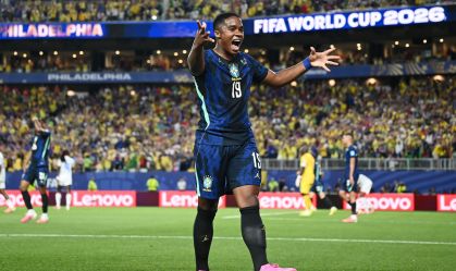 Endrick em partida contra o Haiti na Copa