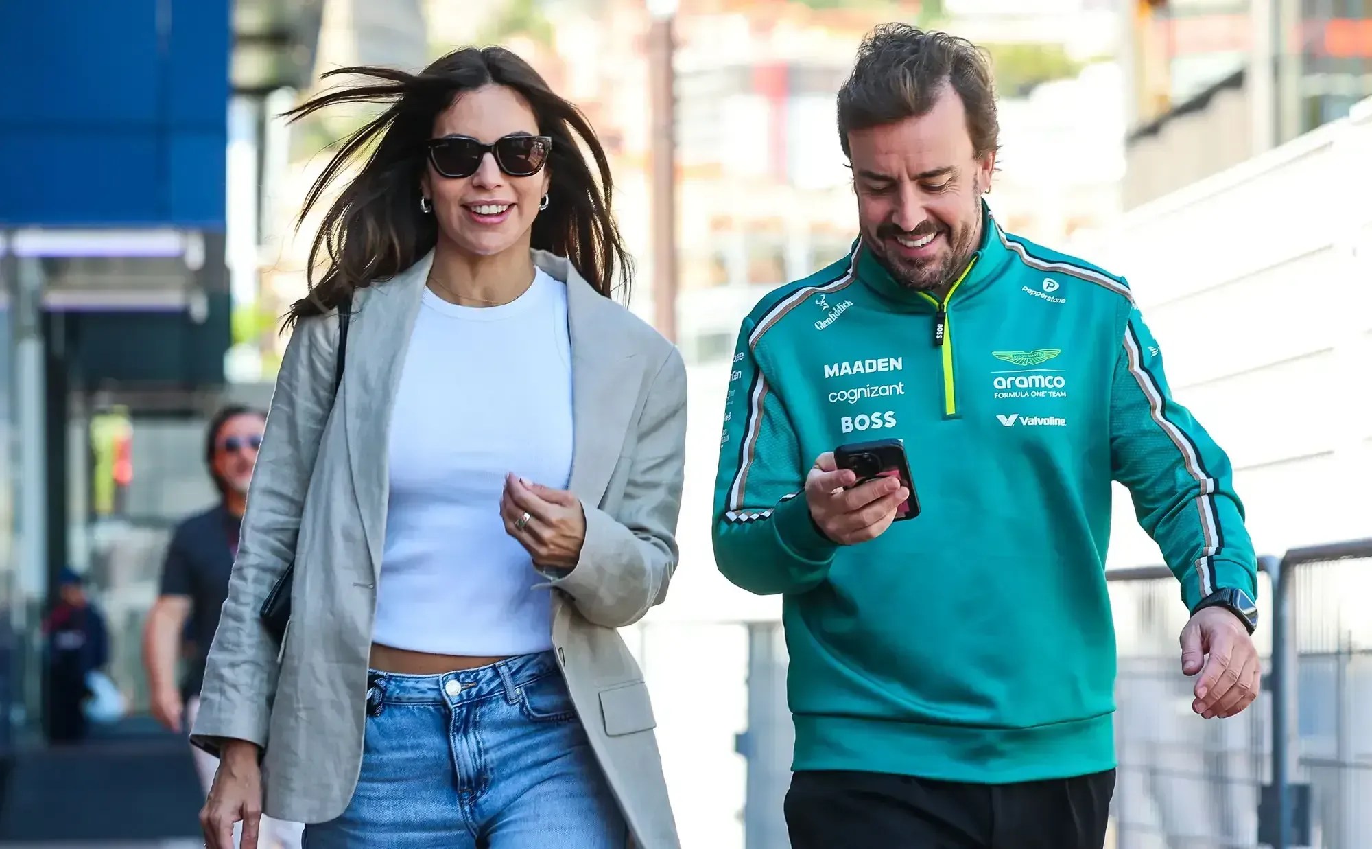 Melissa Jiménez e Fernando Alonso • Getty Images/Kym Illman
