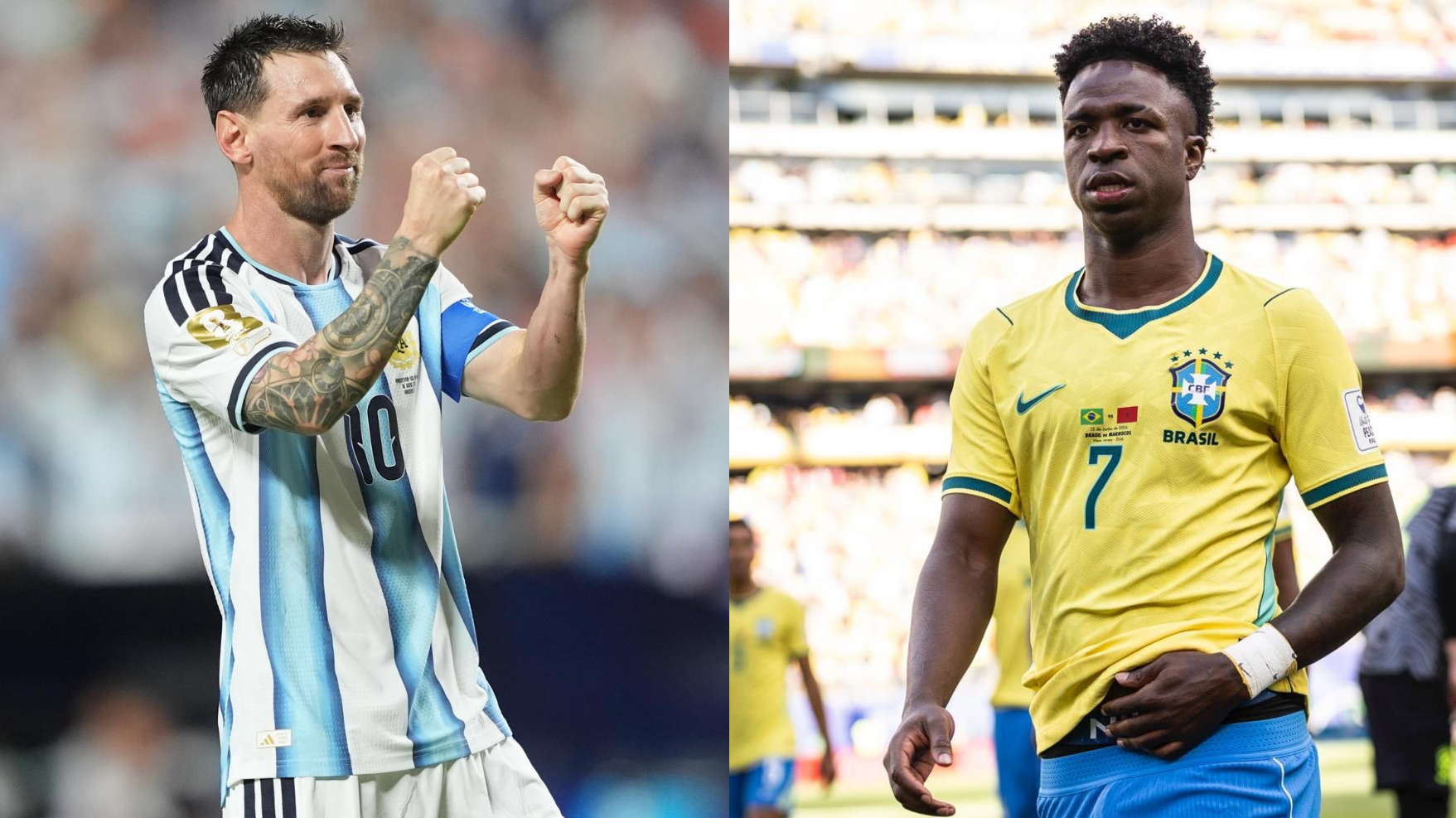 Messi e Vini Jr são os destaques de Argentina e Brasil na Copa