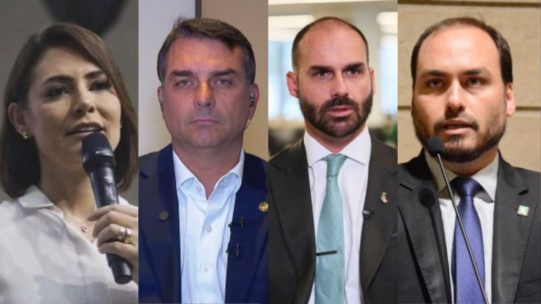 Michelle, Flávio, Eduardo e Carlos Bolsonaro (1)