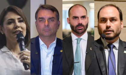 Michelle, Flávio, Eduardo e Carlos Bolsonaro (1)