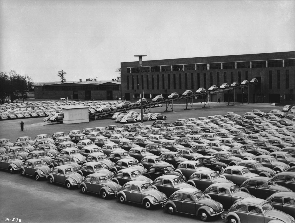 Produção do Fusca em Wolfsburg, na Alemanha