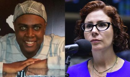 O jornalista Luan Araújo e a ex-deputada federal Carla Zambelli (PL)
