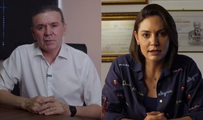 O deputado estadual Alcides Fernandes (PL-CE) e a ex-primeira-dama Michelle Bolsonaro (PL)