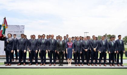 Claudia Sheinbaum com a Seleção Mexicana