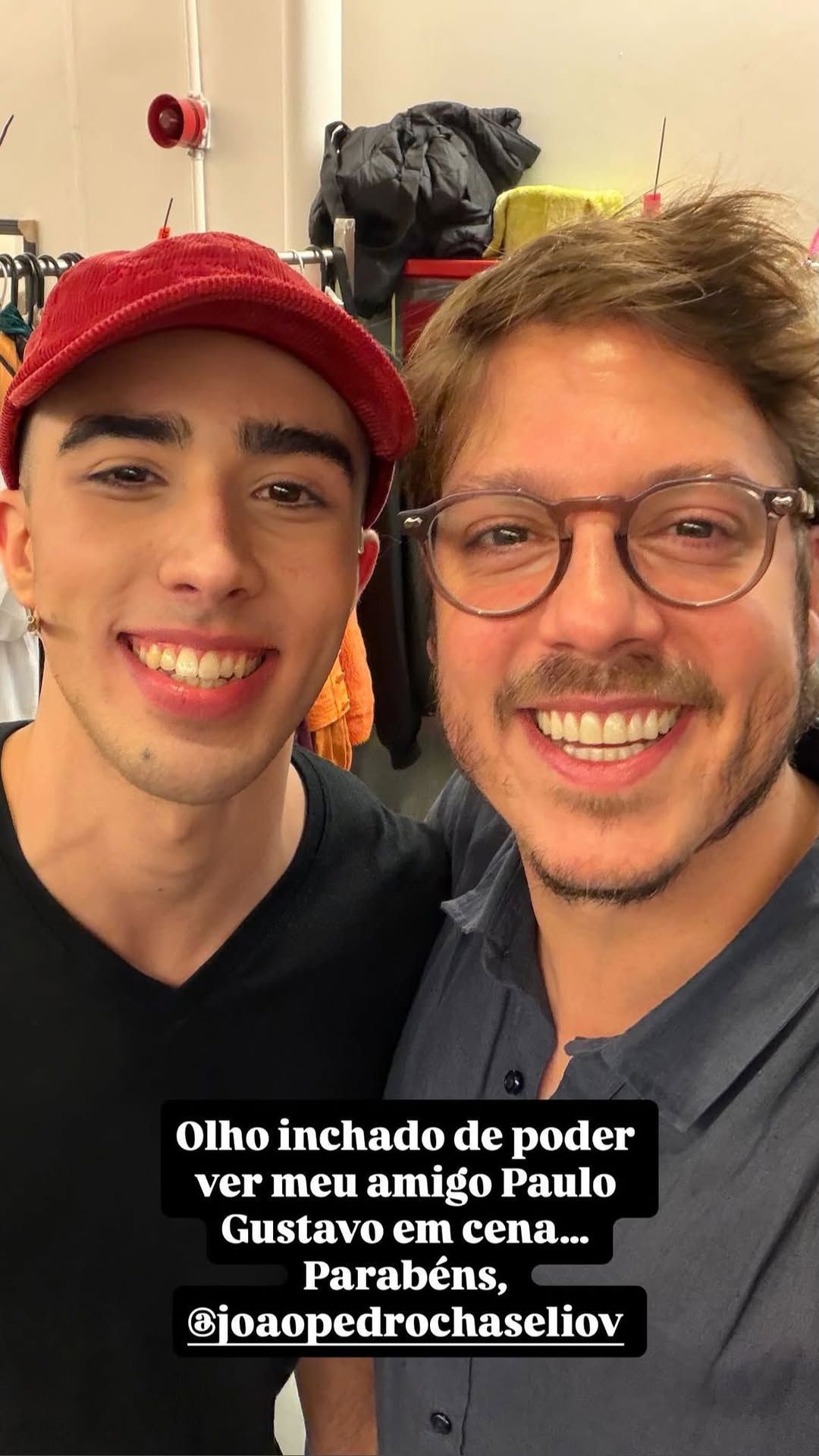 Fábio Porchat se emociona ao ver peça que retrata vida de Paulo Gustavo • Instagram/Fábio Porchat