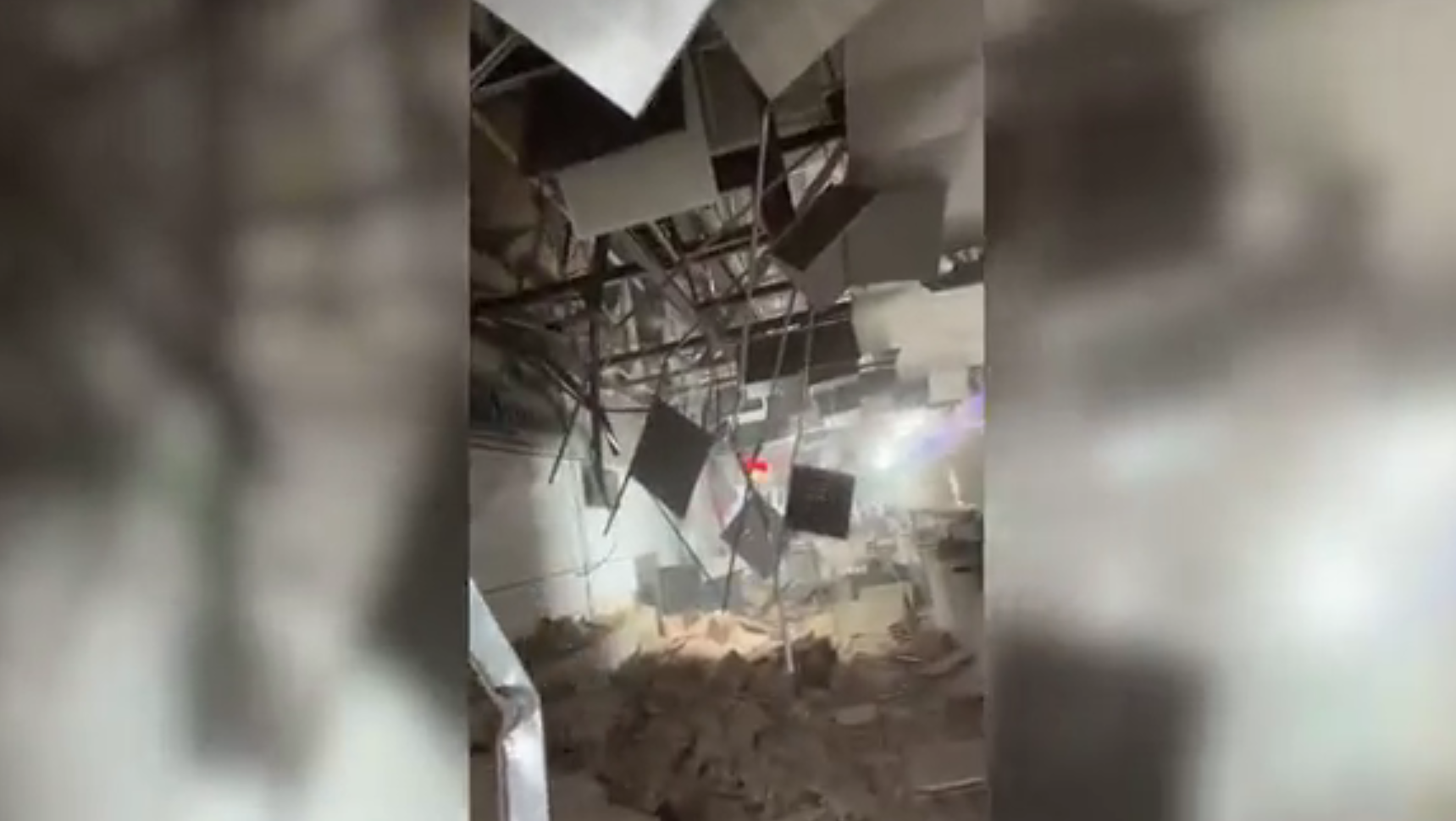 Vídeo mostra momento em que teto de aeroporto desaba na Venezuela