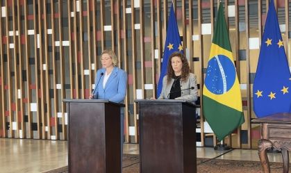 Ministra de Estado da Gestão e da Inovação em Serviços Públicos, Esther Dweck, e Vice-Presidenta Executiva da Comissão Europeia para Soberania Digital, Segurança e Democracia, Henna Virkkunen