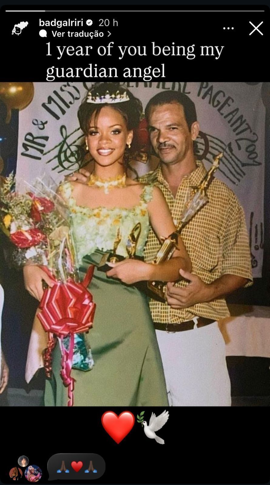 Rihanna postou homenagem para Ronald Fenty • Instagram/@badgalriri