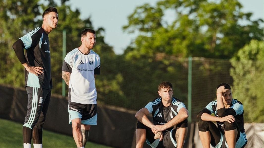 Messi em treino da Argentina