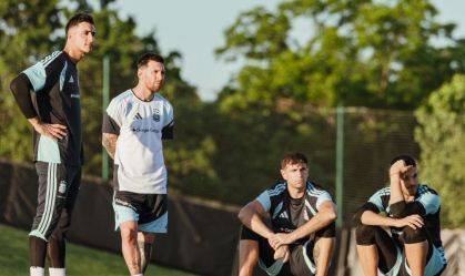 Messi em treino da Argentina