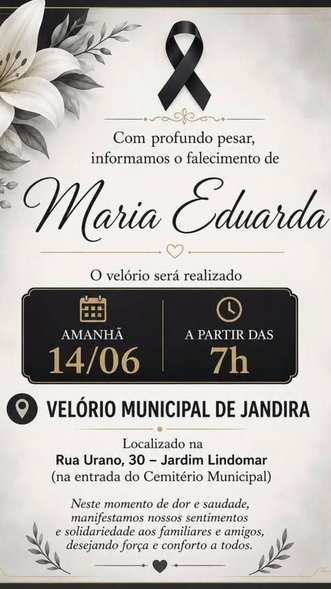 Velório de Maria Eduarda Rodrigues • Reprodução