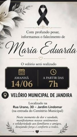 Velório de Maria Eduarda Rodrigues • Reprodução