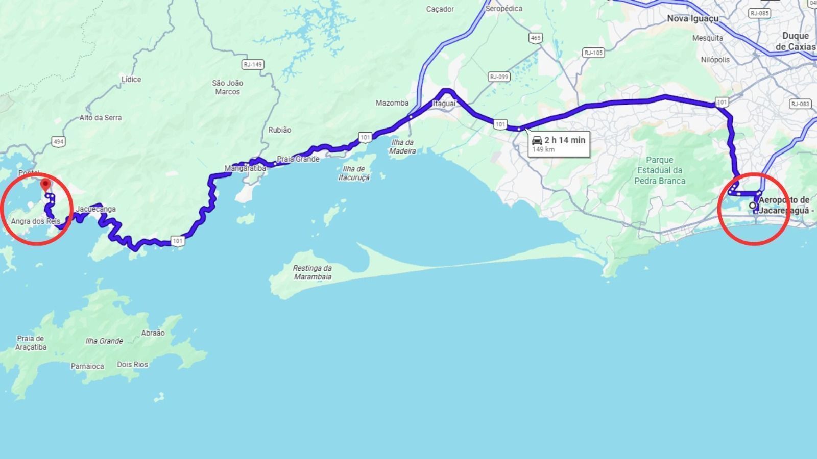 Imagem mostra trajetos que seriam realizados por helicópteros antes de queda no Rio de Janeiro • Reprodução