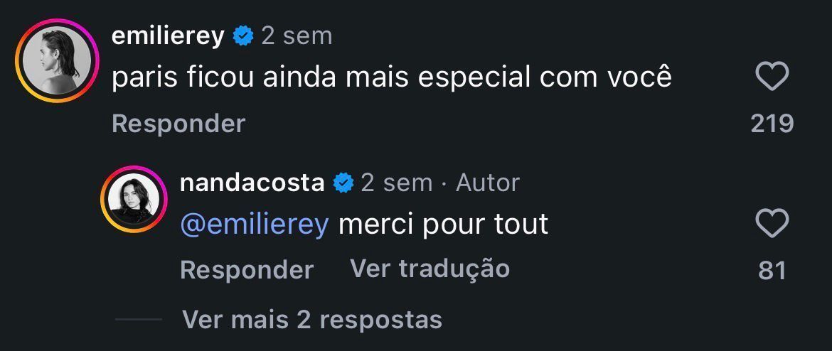 Nanda Costa e Emilie Rey viajaram juntas para Paris • Instagram/@nandacosta