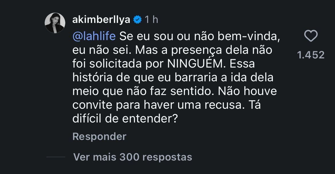 Amanda Kimberlly se pronuncia sobre Helena não estar na Copa com Neymar • Reprodução/ Instagram