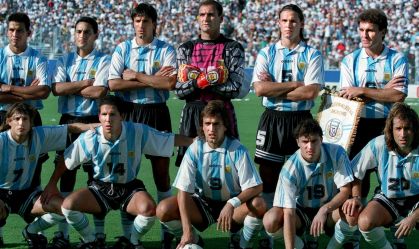 Argentina antes do duelo contra a Bulgária na Copa do Mundo de 1994