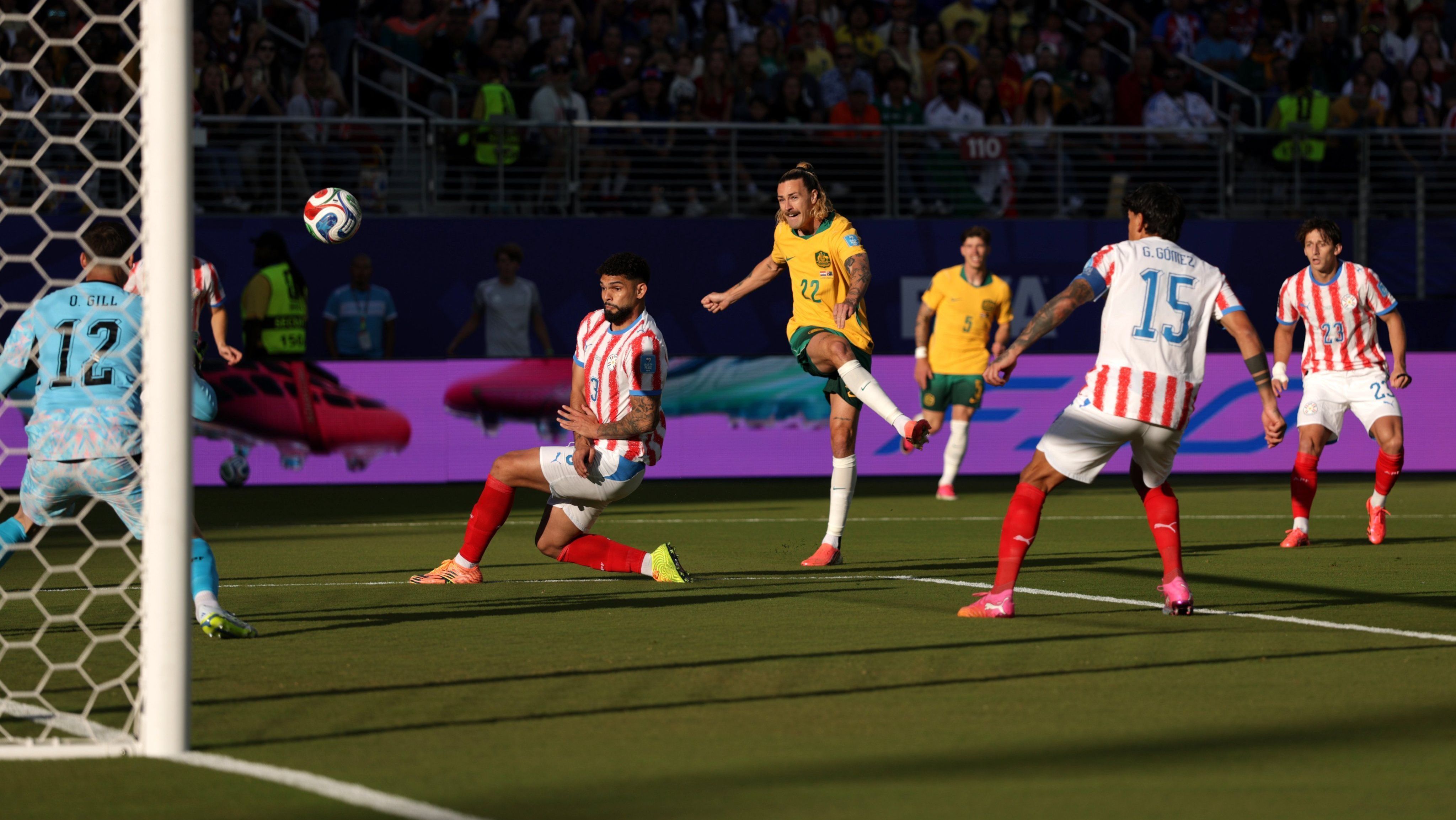 Lance de Paraguai x Austrália pela Copa do Mundo