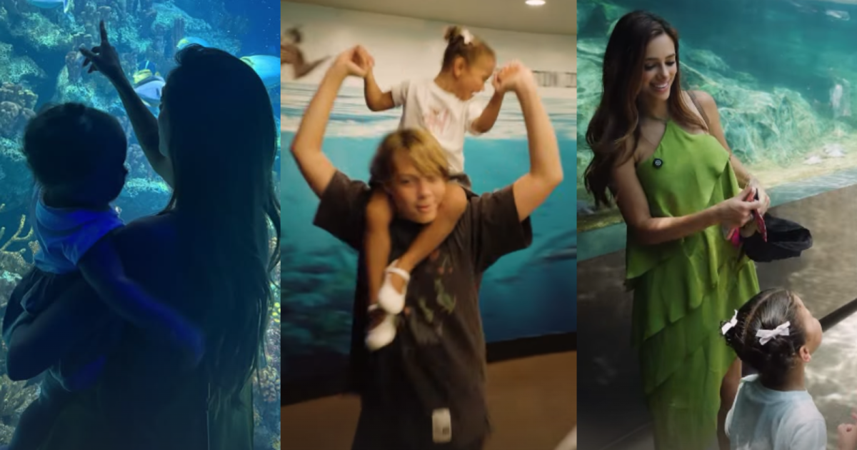 Sem Helena, Biancardi mostra filhos de Neymar se divertindo em aquário