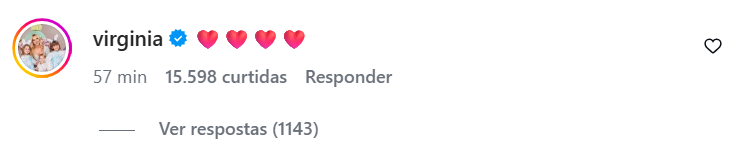 Virginia comentou em post recente de Vini Jr. • Instagram