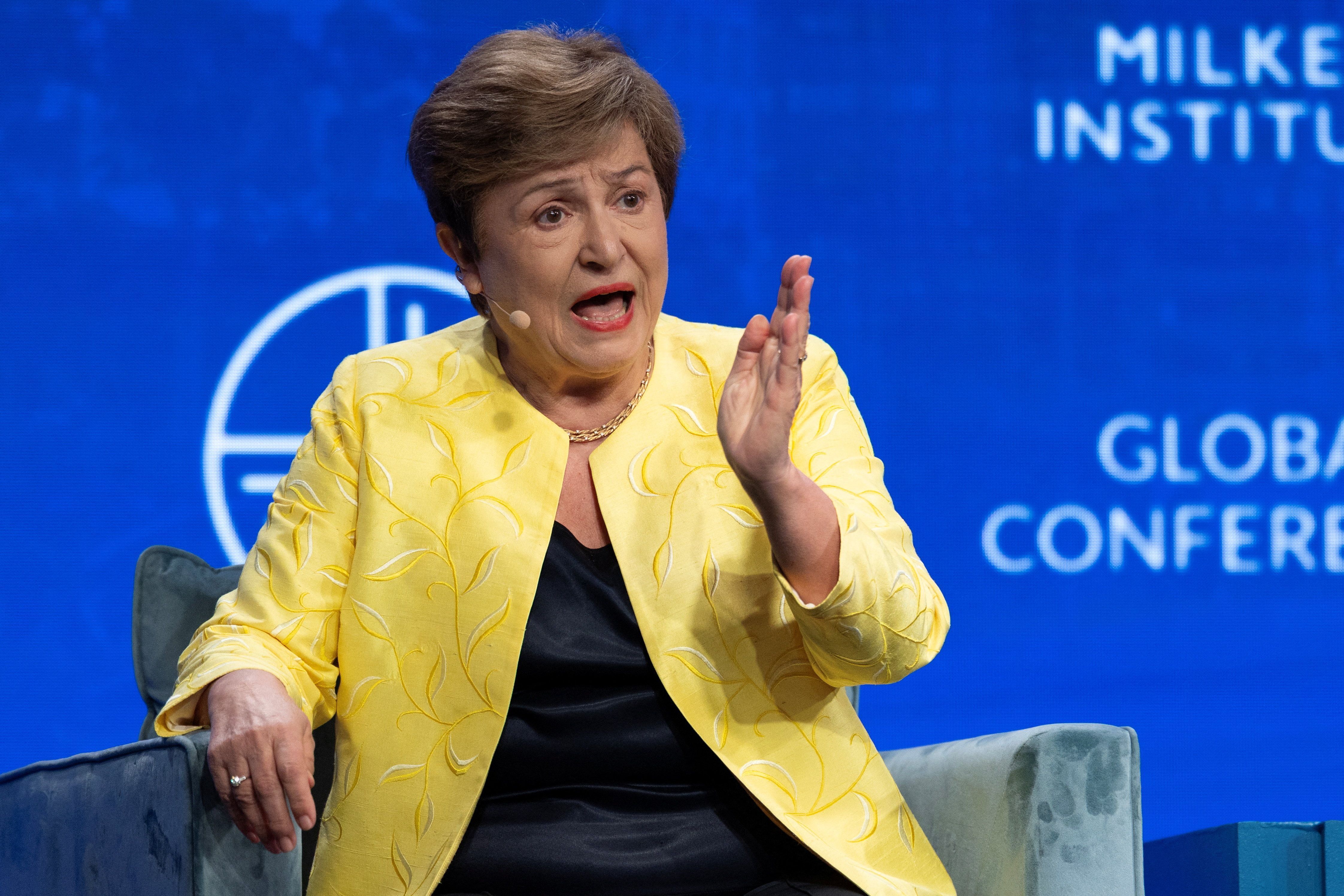 Diretora-geral do FMI, Kristalina Georgieva, em evento em Beverly Hills, na Califórnia, EUA, em 4 de maio de 2026
