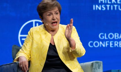 Diretora-geral do FMI, Kristalina Georgieva, em evento em Beverly Hills, na Califórnia, EUA, em 4 de maio de 2026