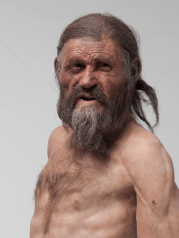 Uma reconstrução de Ötzi, que morreu há 5.300 anos • Augustin Ochsenreiter/Museu de Arqueologia do Tirol do Sul