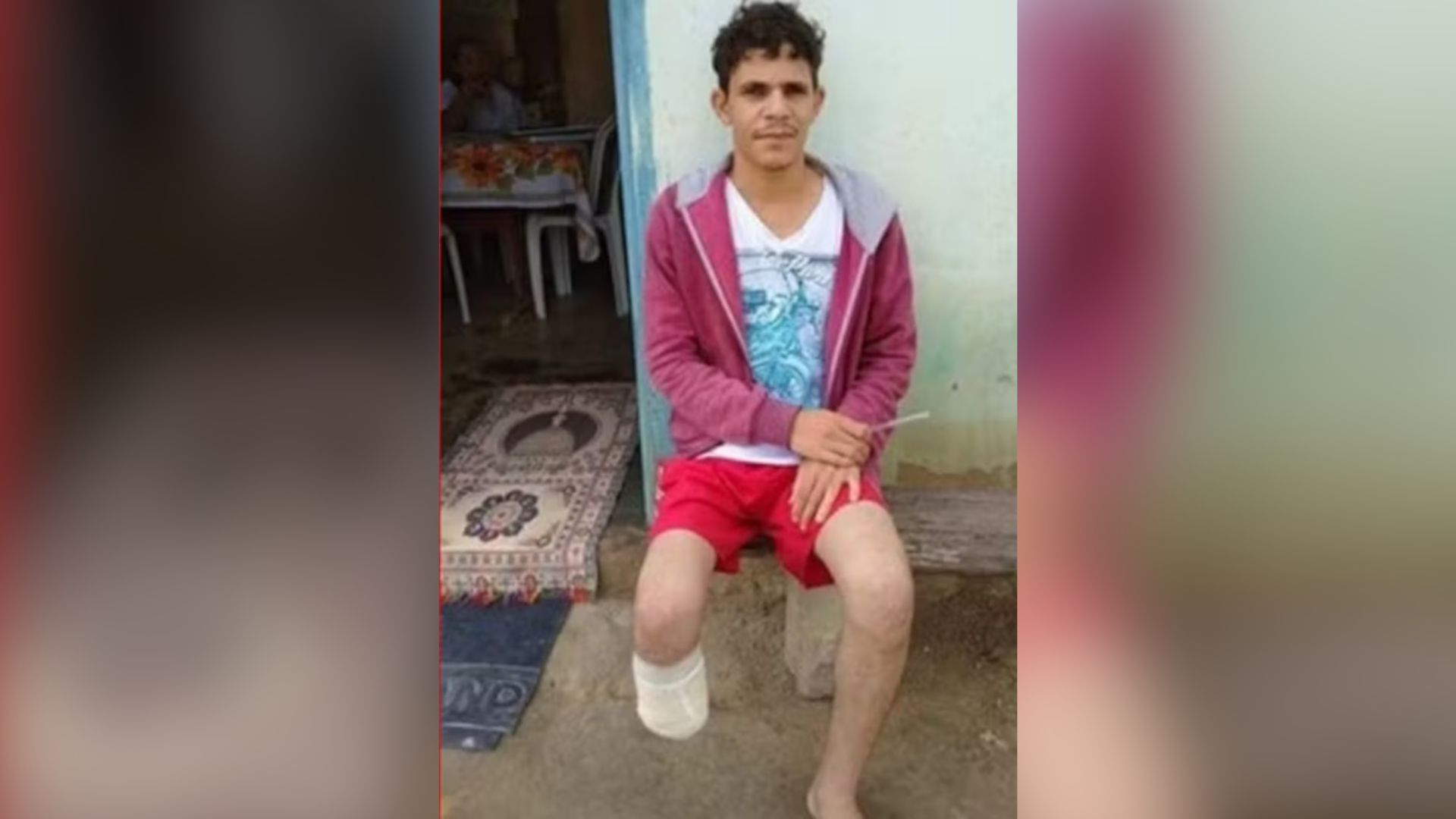 homem amputa o próprio pé