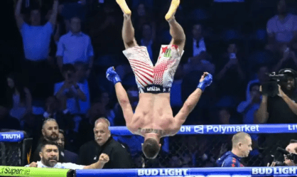 Imagem de destaque do post: Gaethje nocauteia Topuria e conquista cinturão dos leves do UFC