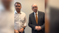 Flávio Bolsonaro encontra Eduardo Cunha durante agenda em Belo Horizonte