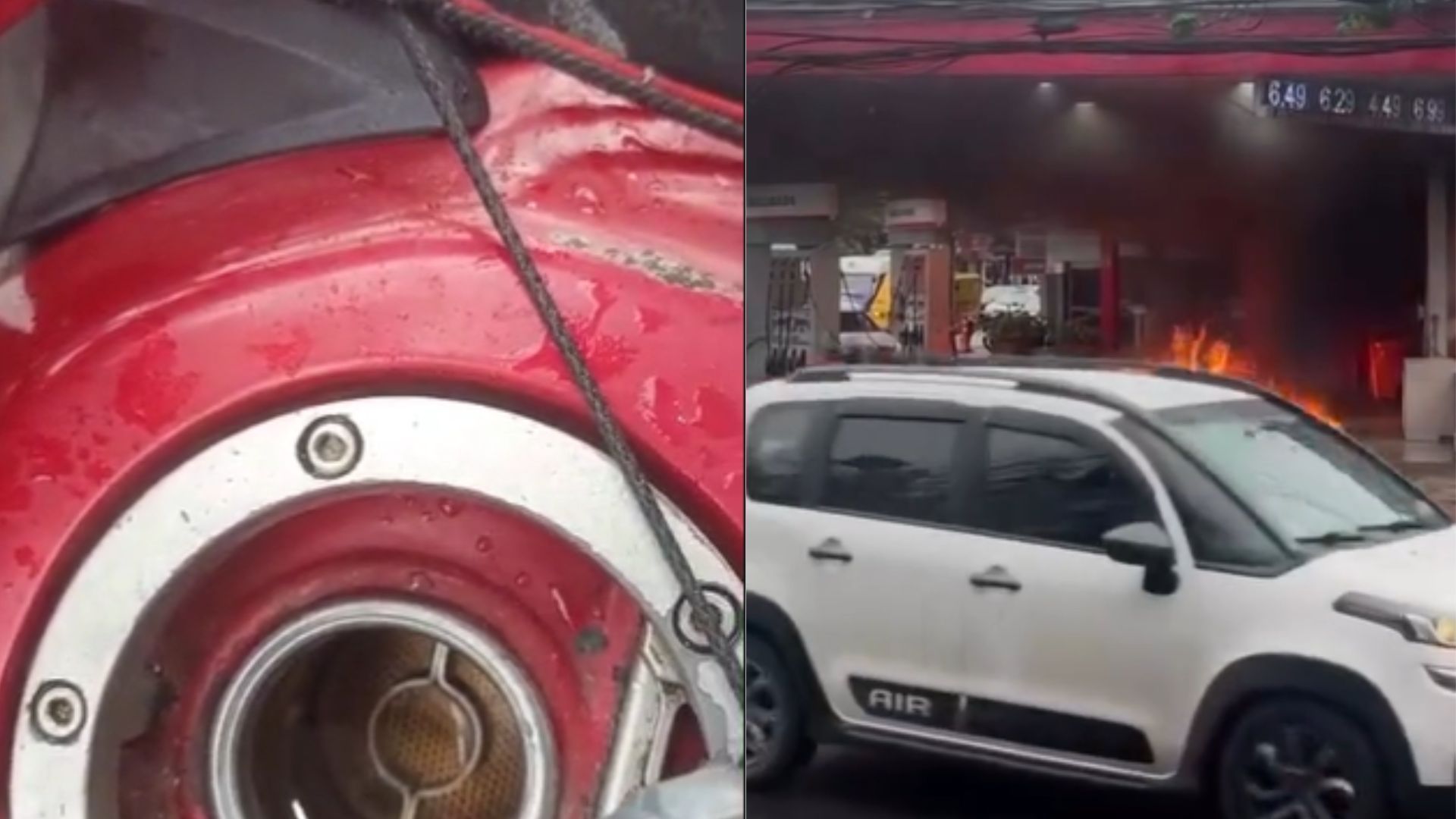 incêndio motociclista posto