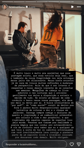 Çucas Inutilismo lamenta morte de Oliver Tree • Instagram/ Lucas Inutilismo