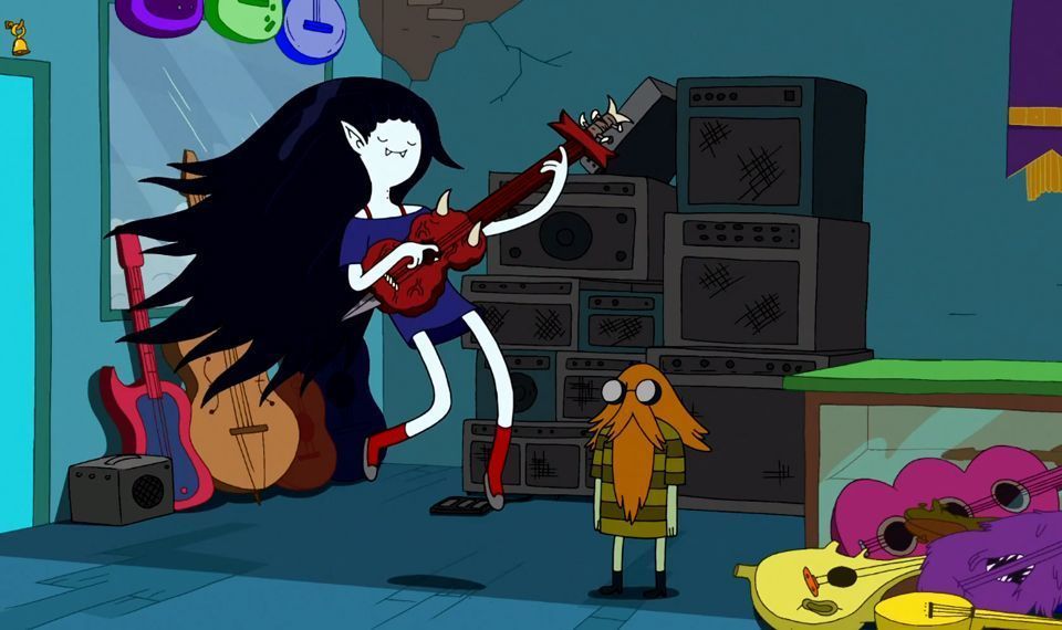 Marceline tocando guitarra em "Hora de Aventura' • Divulgação