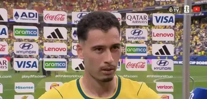 Gabriel Martinelli, atacante da Seleção Brasileira, em entrevista após jogo contra Japão • Reprodução/YouTube Cazé TV