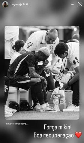 Publicação de Neymar em apoio ao lateral Wesley, cortado da Seleção Brasileira • Reprodução/Instagram/@neymarjr