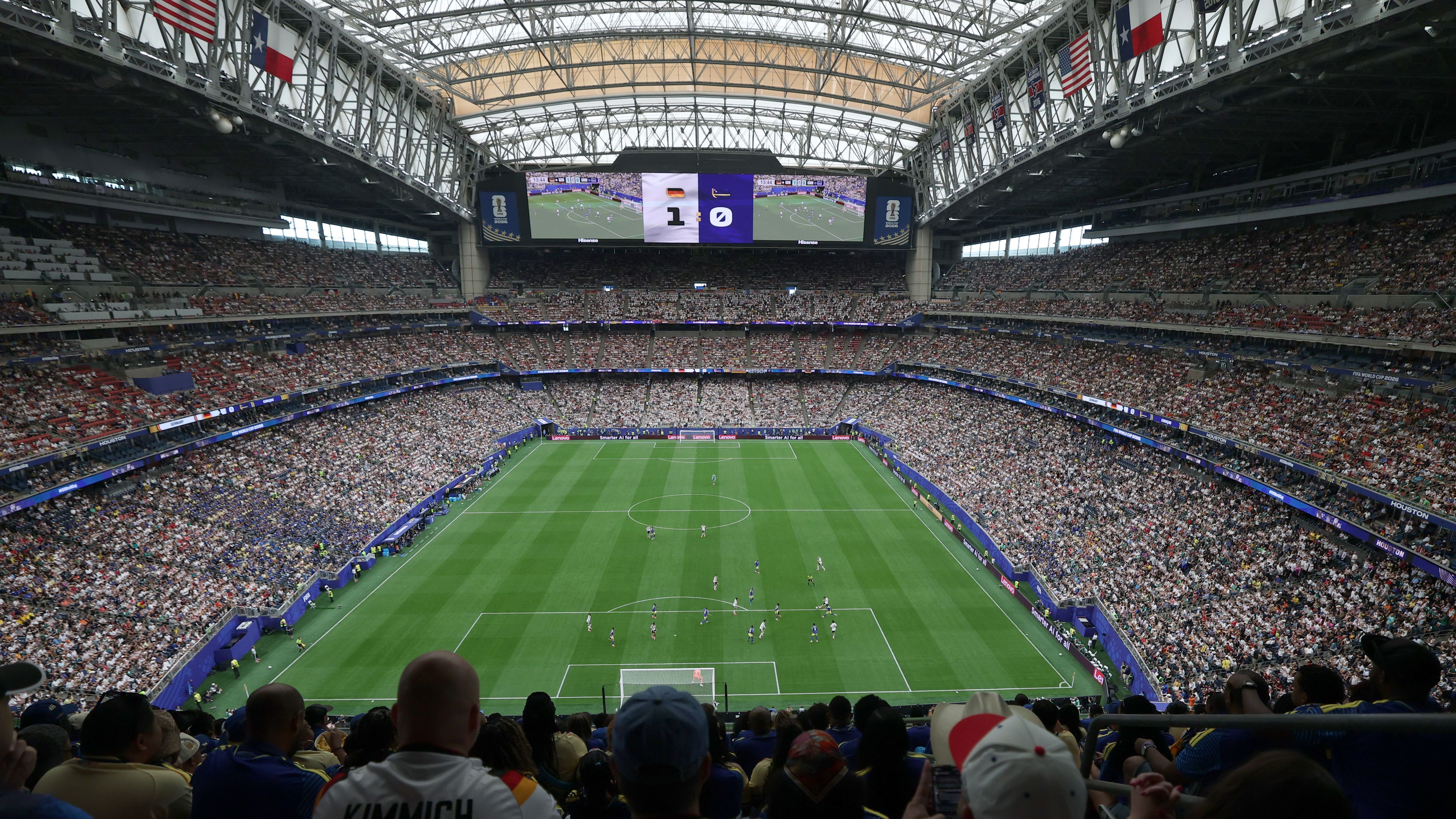 NGR Stadium, em Houston, antes do duelo entre Alemanha e Curaçao