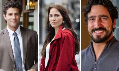 Pedro, Adriana e Heitor, personagens de "Quem Ama Cuida"