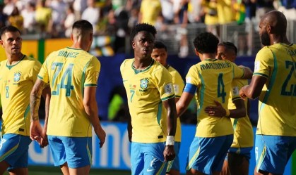 Seleção Brasileira durante a partida do Grupo C da Copa do Mundo FIFA 2026, Brasil x Marrocos, no MetLife Stadium, Nova Jersey, EUA