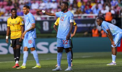 Jogadores do Congo durante final da repescagem da Copa do Mundo contra Jamaica