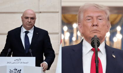 O presidente do Líbano, Joseph Aoun, e o presidente dos EUA, Donald Trump