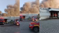 Vídeo: incêndio de grandes proporções atinge fábrica da Colcci em SC