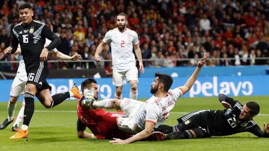 Argentina e Espanha duelaram em 2018