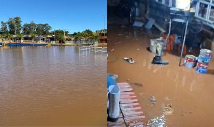 Rio Uruguai atinge cota de inundação, em São Borja (RS)