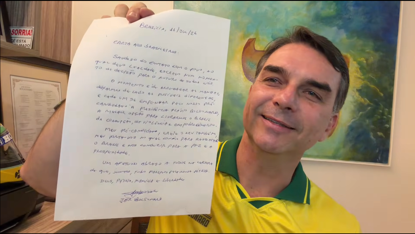 O senador e pré-candidato à Presidência Flávio Bolsonaro (PL)