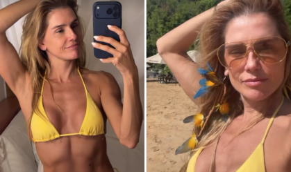 Deborah Secco exibe corpo malhado durante viagem a Fernando de Noronha