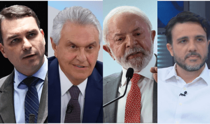 Flávio Bolsonaro, Ronaldo Caiado, Lula e Renan Santos