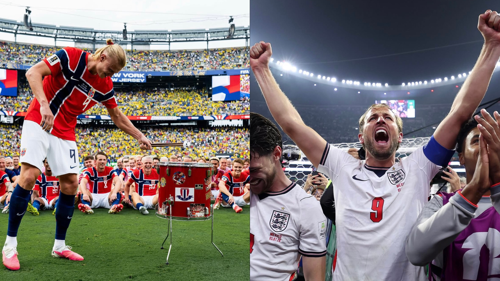 Noruega e Inglaterra possuem comemorando com a torcida