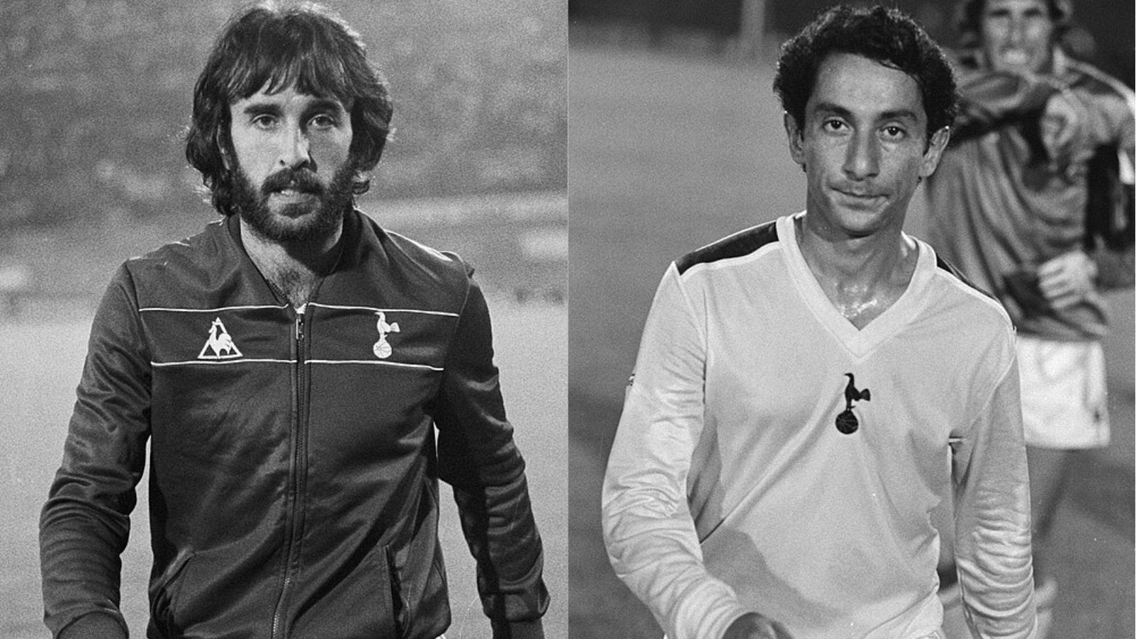 Ricardo Villa e Osvaldo Ardiles com a camisa do Tottenham